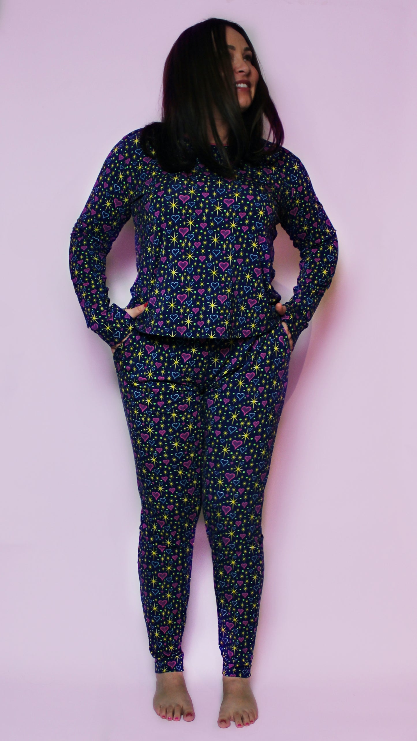 Giovina "Lead with your Heart" Women's Long Sleeve Pajama Set: XS-XXL